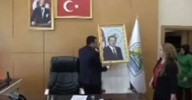 DEM’li belediye başkanının Erdoğan’ın fotoğrafını indirdiği görüntüler ortaya çıktı