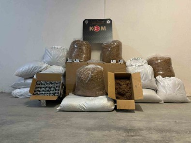 Polisten Kaçak Makaron Ve Tütün Operasyonu