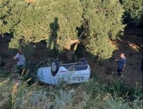 Erdek'te Yoldan Çikan Araç Sarampole Uçtu