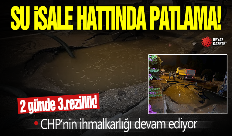 Bodrum'da yol çöktü: Su isale hattında patlama! 2 günde 3.kez