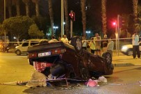 Otomobiller Kavsakta Çarpisti, Takla Atan Araçtaki 2 Kisi Yaralandi