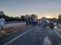 Traktörün Ortadan Ikiye Bölündügü Kazada 3 Kisi Yaralandi