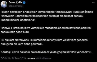 AK Partili Çelik'ten İsrail'e sert tepki!