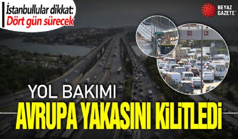 Haliç Köprüsü'nde asfalt yenileme çalışması başladı: Trafik kilitlendi! 4 gün sürecek