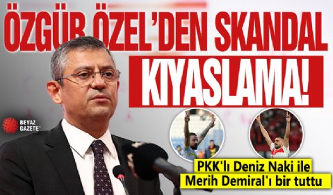Özgür Özel'den skandal kıyaslama: PKK'lı Deniz Naki ile Merih Demiral'ı bir tuttu! 'Bozkurt' sevinci açıklamasına tepki yağdı