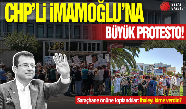 CHP'li İmamoğlu'na büyük protesto! Saraçhane önünde toplandılar: İhaleyi kime verdin?