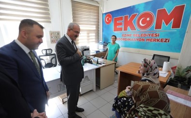 Vali Ömer Toraman'dan, Ezine Belediye Baskani Güray Yüksel'e Iade-I Ziyaret