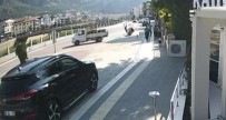 Amasya'da Motosikletle Bisiklet Çarpisti, O Anlar Kamerada