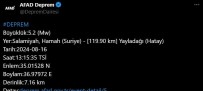 Suriye'de Yasanan 5,2'Lik Deprem Hatay'da Hissedildi Haberi
