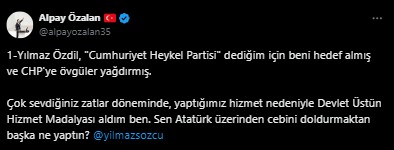 AK Partili Alpay Özalan'dan Sözcü yazarı Yılmaz Özdil'e cevap