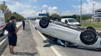 Otomobil Tepetaklak Oldu, Sürücüsünün Burnu Bile Kanamadi Haberi
