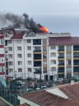 Sinop'ta Bir Apartmanin Çati Katina Yildirim Düstü