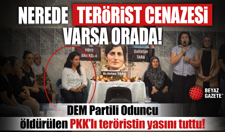 Nerede terörist cenazesi varsa orada: DEM Partili Zeynep Oduncu öldürülen PKK'lının yasını tuttu