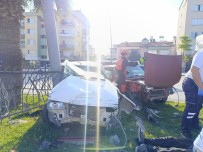 Araca Çarptiktan Sonra Refüje Çikarak Durabildi
