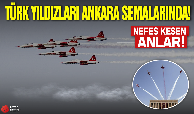 Türk Yıldızları Anıtkabir semalarında! Nefes kesen anlar...