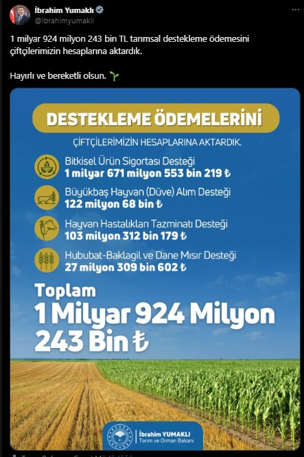 Bakan duyurdu! Hesaplara aktarıldı
