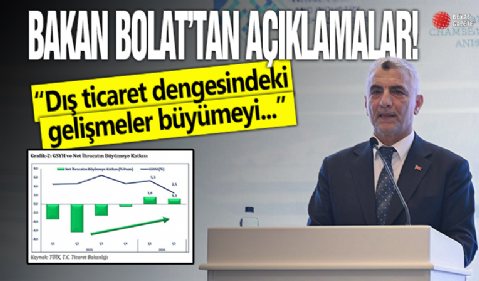 Bakan Bolat: Dış ticaret dengesindeki gelişmeler büyümeyi daha dengeli hale getirdi