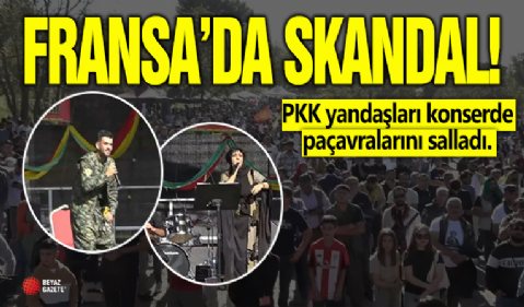 Fransa'da terör örgütü PKK yandaşları festival düzenledi: Paçavra sallayıp, hakaret ettiler