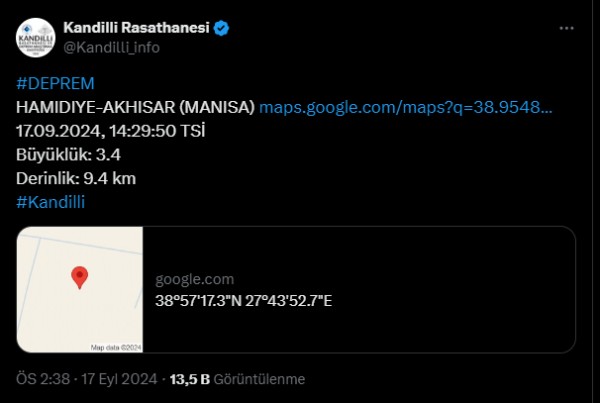 Manisa'da deprem! AFAD duyurdu