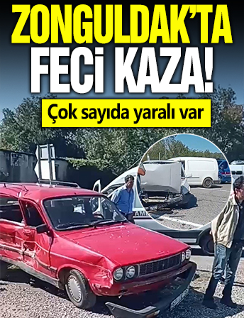 Zonguldak'ta iki otomobilin çarpışması sonucu 5 yaralı