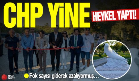 Muğla'da CHP'li belediyeden 'Akdeniz Keşiş Foku' heykeli