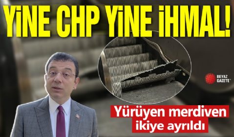 CHP'li İBB'nin ihmalsizliği faciaya sebep oluyordu! Yürüyen merdiven ikiye ayrıldı