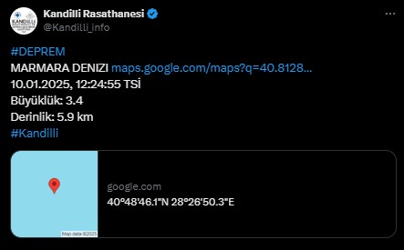 Marmara Denizi'nde deprem! Kandilli Rasathanesi duyurdu
