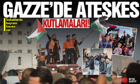 Gazze'de ateşkes kutlamaları