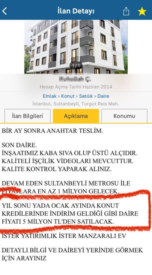 Ticaret Bakanlığı'ndan '1 milyon zam gelecek' denilen konut ilanına inceleme