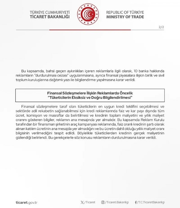 Ticaret Bakanlığı açıkladı! Reklam Kurulu'ndan aldatıcı reklamlara 29 milyonluk ceza