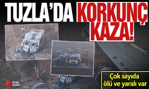 Tuzla'da servis minibüsü şarampole yuvarlandı: 3 ölü, 15 yaralı