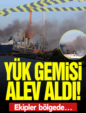 Samsun Limanı'ndaki kuru yük gemisinde yangın çıktı