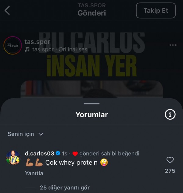 Diego Carlos'tan esprili yaklaşım! Yaptığı yorum paylaşım rekoru kırdı
