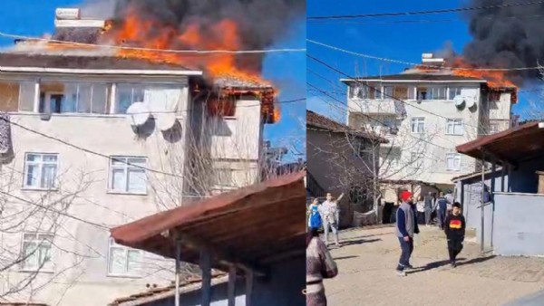 Gebze'de bir evde yangın çıktı, mahsur kalanlar var