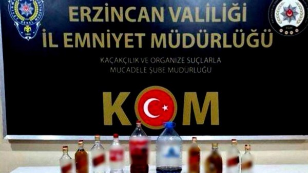 Erzincan'da kaçak alkol operasyonu yapıldı