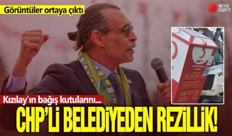 CHP’li belediye Kızılay’ın bağış kutularını hurdalığa attı! Skandal görüntüler ortaya çıktı...