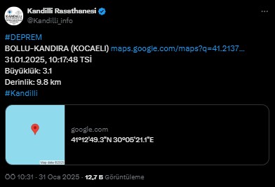 Kocaeli'de deprem! Kandilli ilk verileri paylaştı