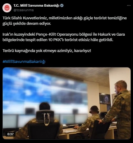 MSB duyurdu: 10 terörist etkisiz hale getirildi