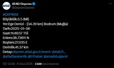 Muğla'da deprem! AFAD duyurdu