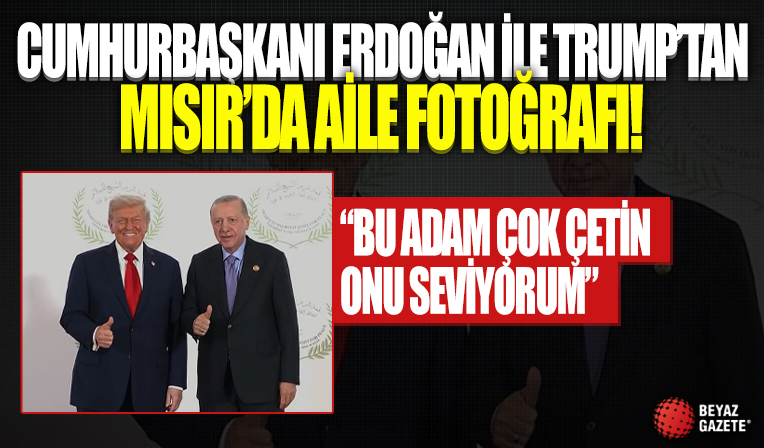 Cumhurbaşkanı Erdoğan ile Trump'tan Mısır'da aile fotoğrafı