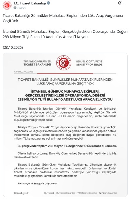 Gümrükte 'lüks araç' operasyonu! Değeri 288 milyon