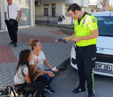 Kadın Sürücü  Alkolmetreyi Ağlayarak Üfledi!