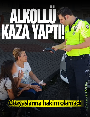 Kadın Sürücü  Alkolmetreyi Ağlayarak Üfledi!