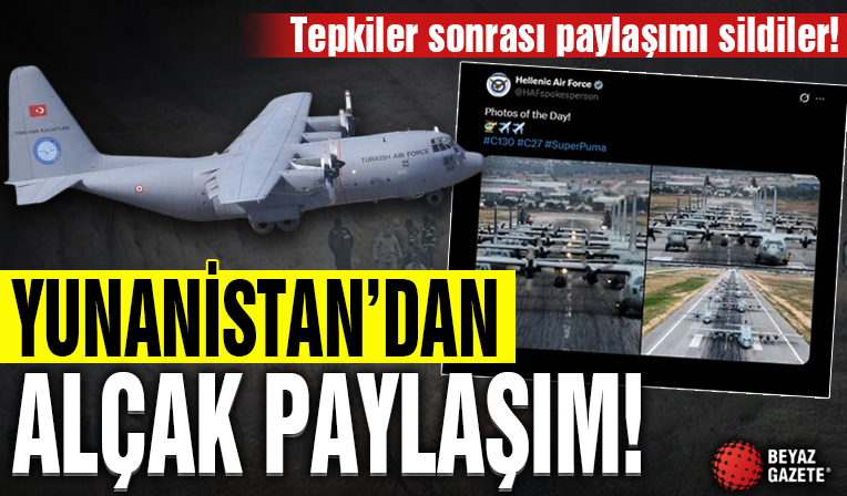 Yunanistan Hava Kuvvetleri’nden alçak paylaşım! Tepkiler sonrası geri adım attılar