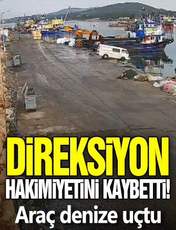 Direksiyon hakimiyetini kaybetti! Araç denize uçtu