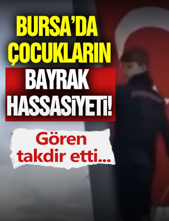 Bursa'da Çocukların Bayrak Hassasiyeti!