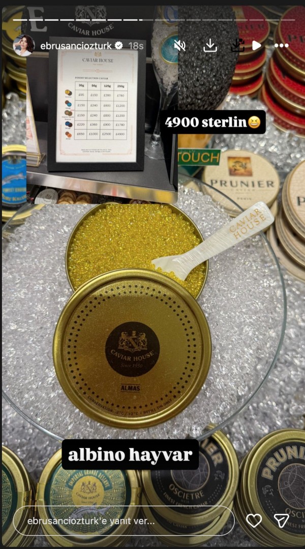 Ebru Şancı’dan havyar paylaşımı
