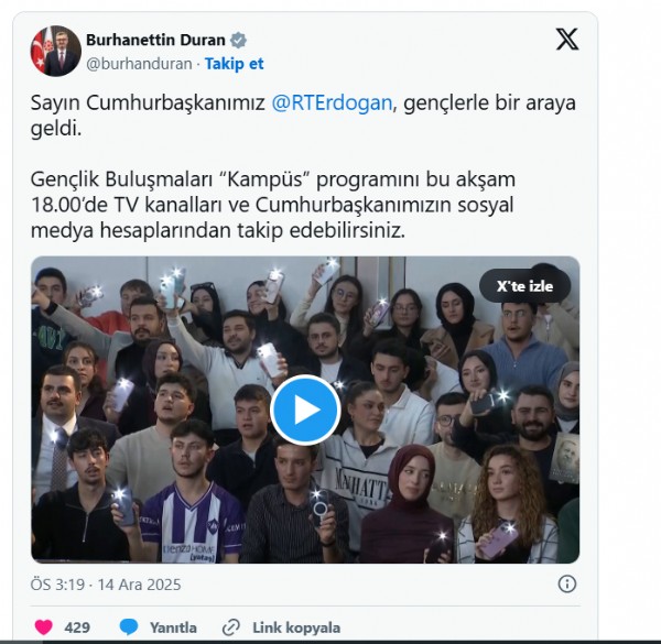 Cumhurbaşkanı Erdoğan Gençlerle Buluştu!