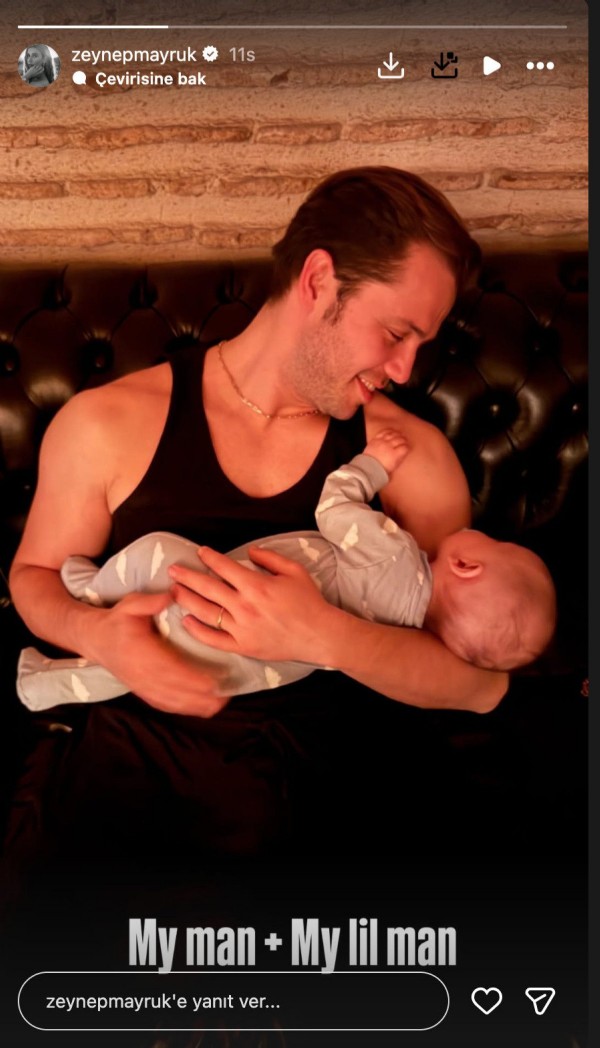 Oğlu Ali ile poz verdi