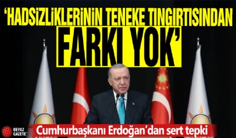 Cumhurbaşkanı Erdoğan'dan sert tepki! 'Hadsizliklerinin teneke tıngırtısından farkı yok'